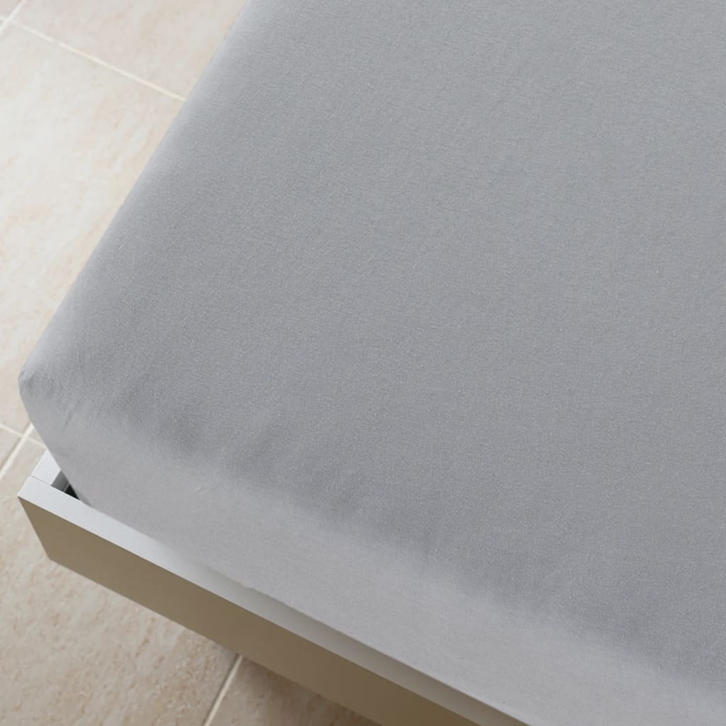 Jersey Fitted Sheet Grey 90x200 cm Cotton - OLBRIT