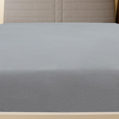 Jersey Fitted Sheet Grey 140x200 cm Cotton - OLBRIT