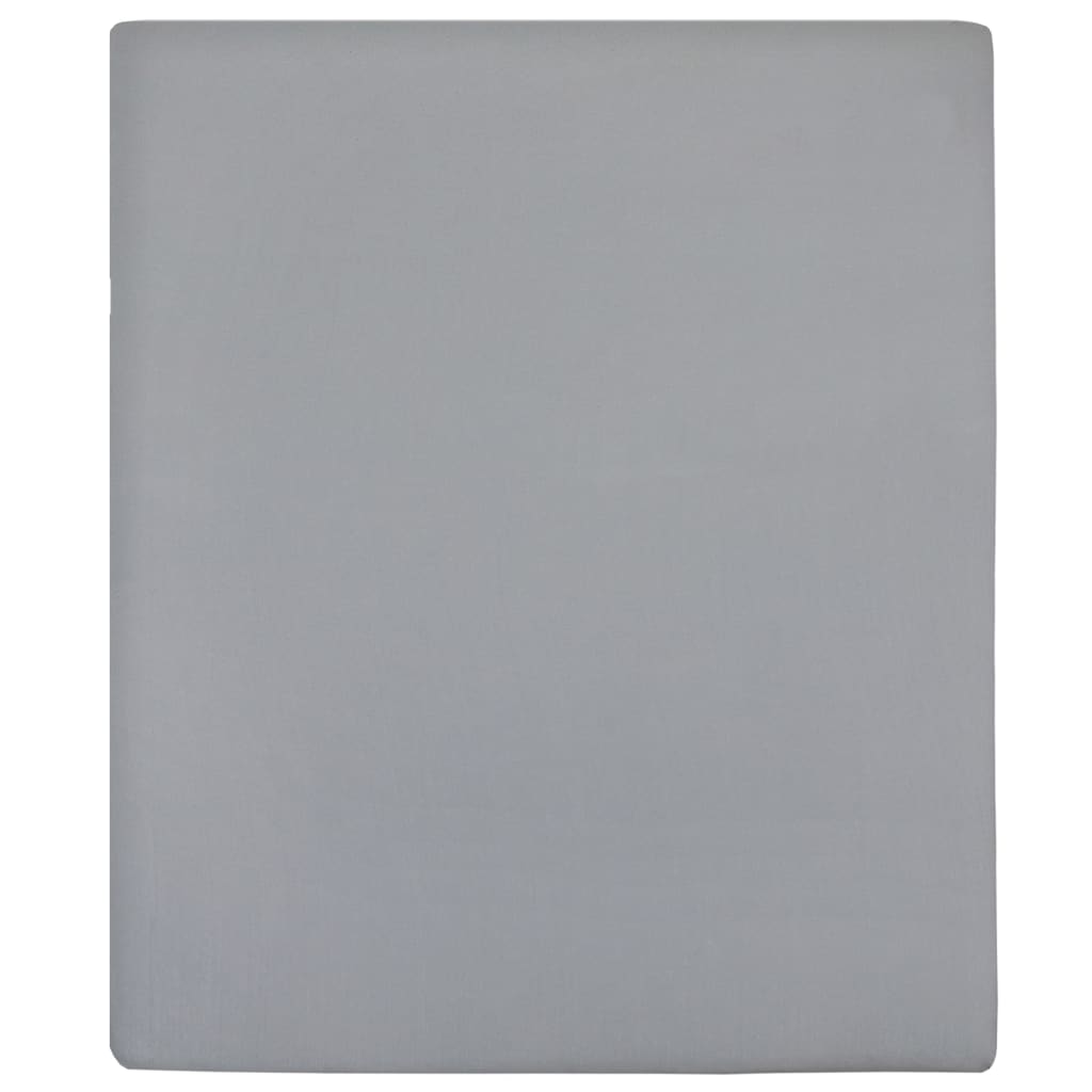 Jersey Fitted Sheet Grey 160x200 cm Cotton - OLBRIT