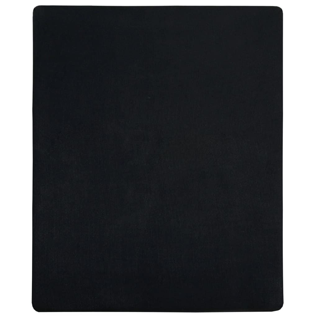 Jersey Fitted Sheet Black 90x200 cm Cotton - OLBRIT