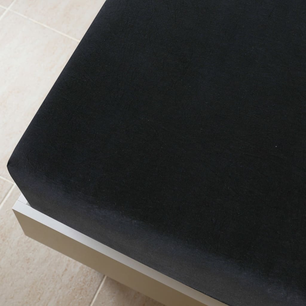 Jersey Fitted Sheet Black 90x200 cm Cotton - OLBRIT