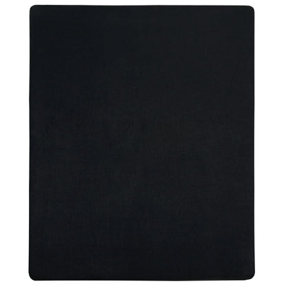 Jersey Fitted Sheets 2 pcs Black 90x200 cm Cotton - OLBRIT