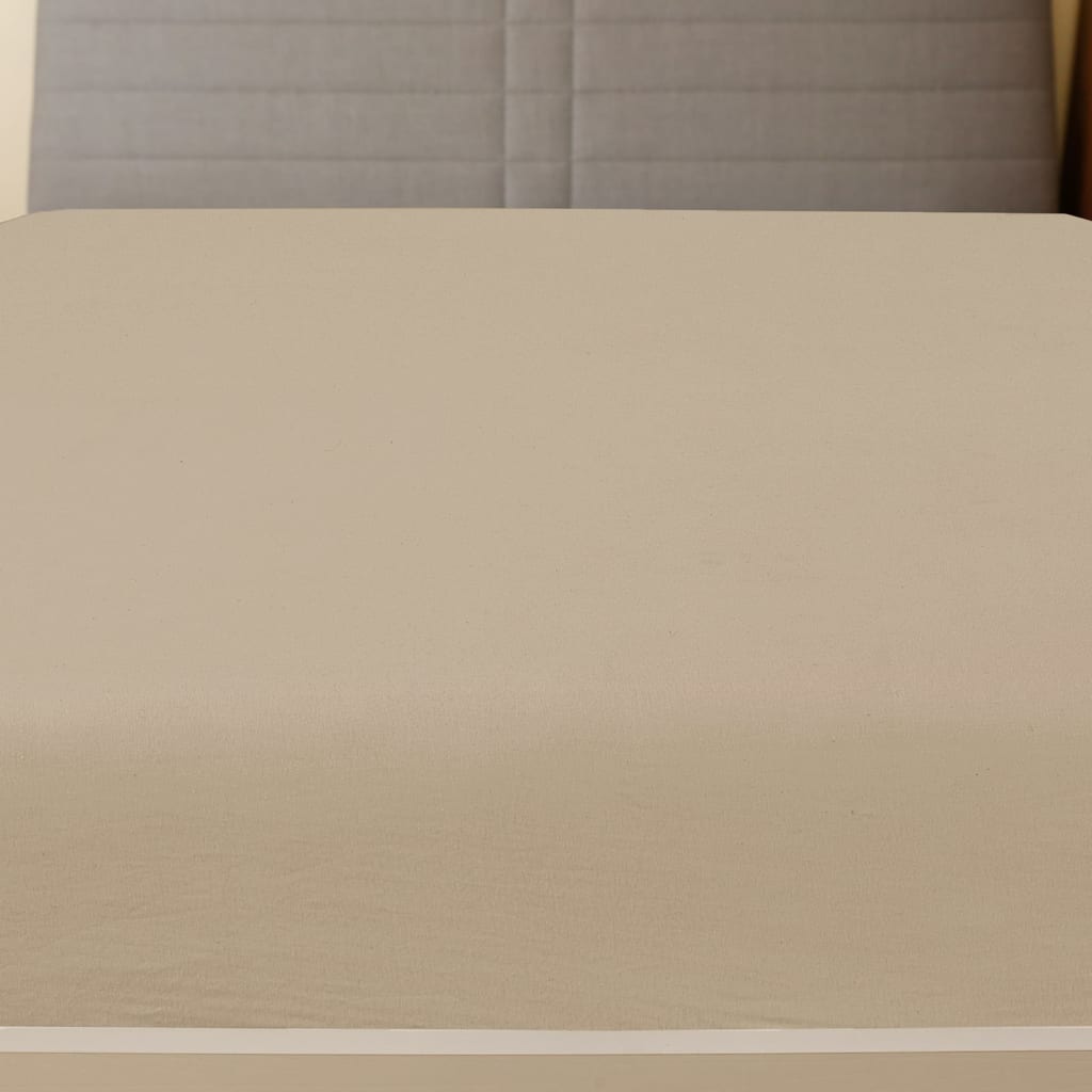 Jersey Fitted Sheets 2 pcs Taupe 90x200 cm Cotton - OLBRIT
