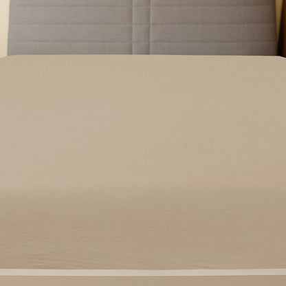 Jersey Fitted Sheets 2 pcs Taupe 90x200 cm Cotton - OLBRIT
