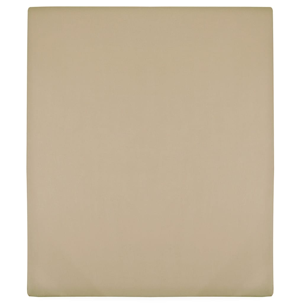 Jersey Fitted Sheet Taupe 100x200 cm Cotton - OLBRIT