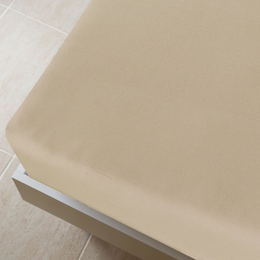 Jersey Fitted Sheet Taupe 100x200 cm Cotton - OLBRIT