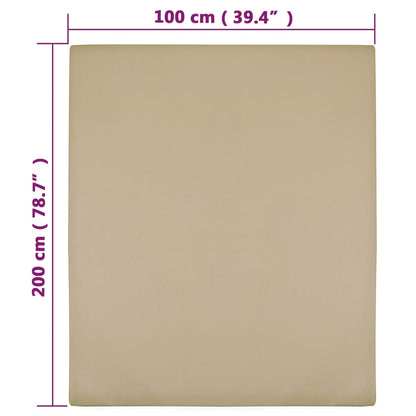 Jersey Fitted Sheet Taupe 100x200 cm Cotton - OLBRIT