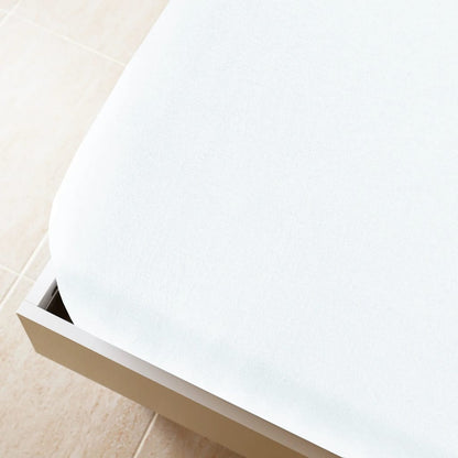 Jersey Fitted Sheet White 140x200 cm Cotton - OLBRIT