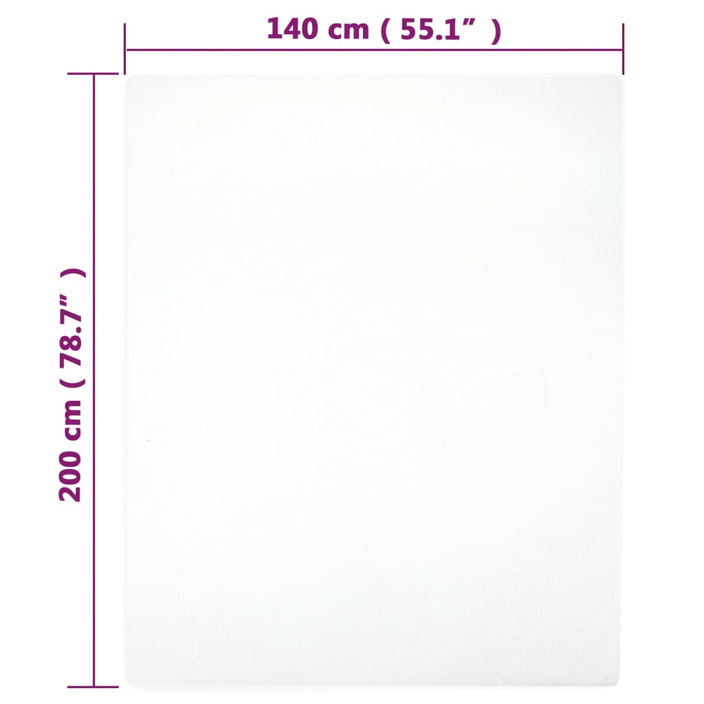 Jersey Fitted Sheet White 140x200 cm Cotton - OLBRIT