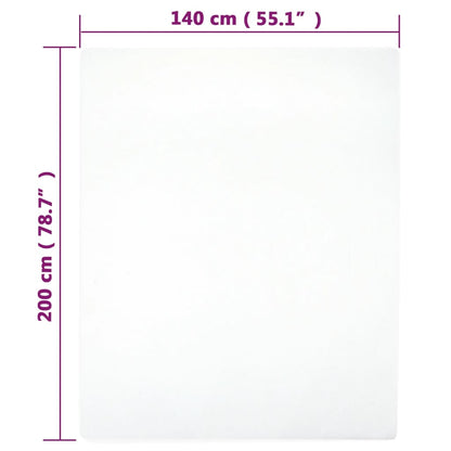 Jersey Fitted Sheet White 140x200 cm Cotton - OLBRIT
