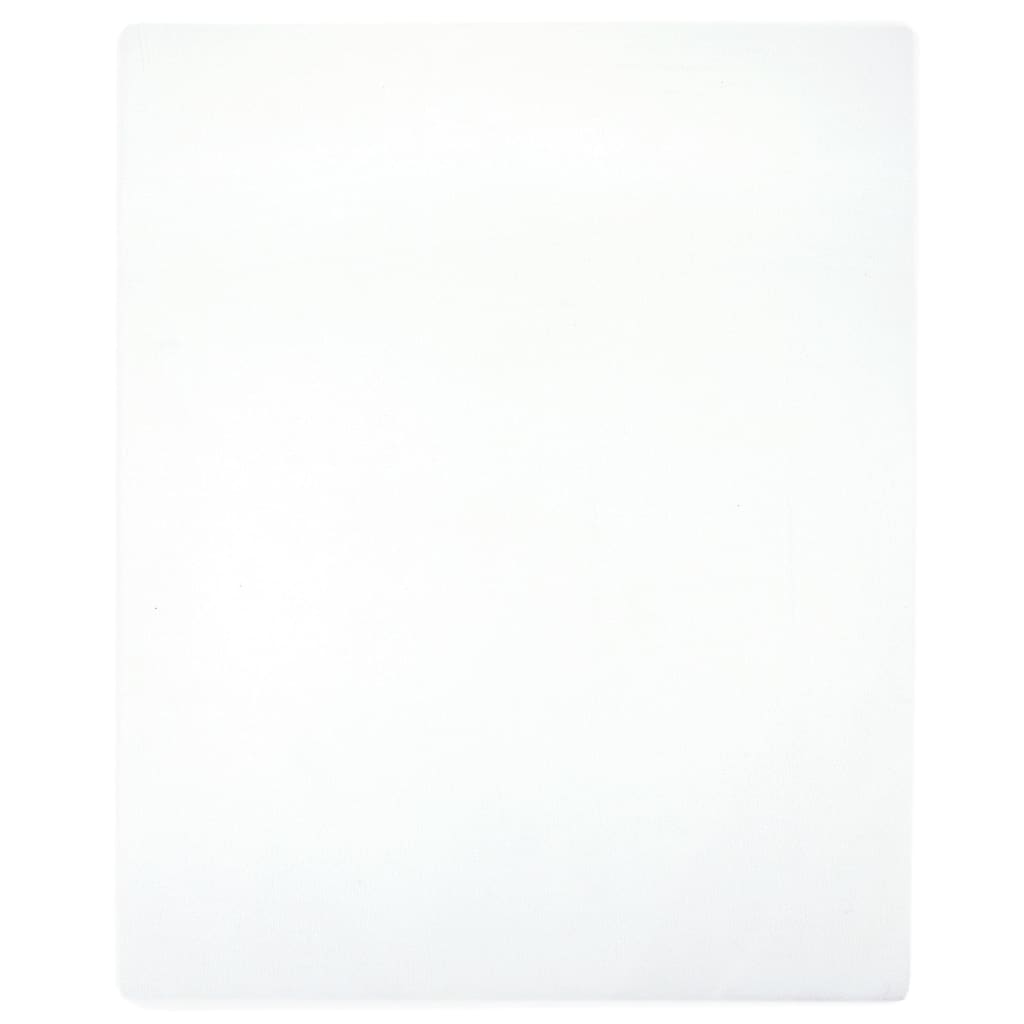 Jersey Fitted Sheets 2 pcs White 140x200 cm Cotton - OLBRIT