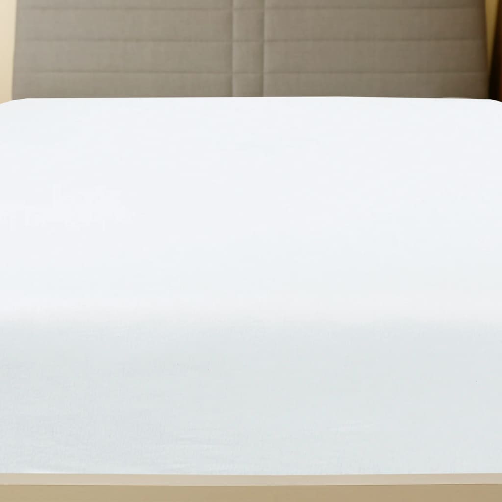 Jersey Fitted Sheets 2 pcs White 140x200 cm Cotton - OLBRIT