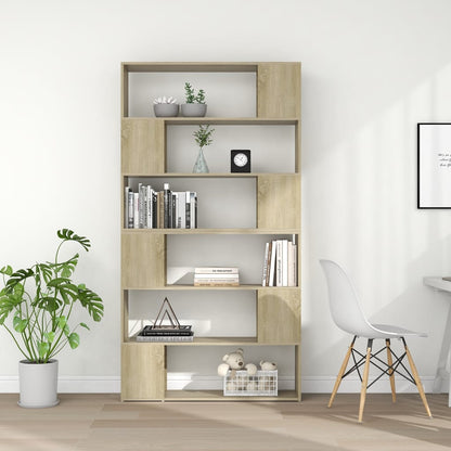 Book Cabinet Room Divider Sonoma Oak 100x24x188 cm - OLBRIT