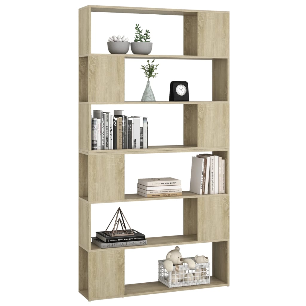 Book Cabinet Room Divider Sonoma Oak 100x24x188 cm - OLBRIT