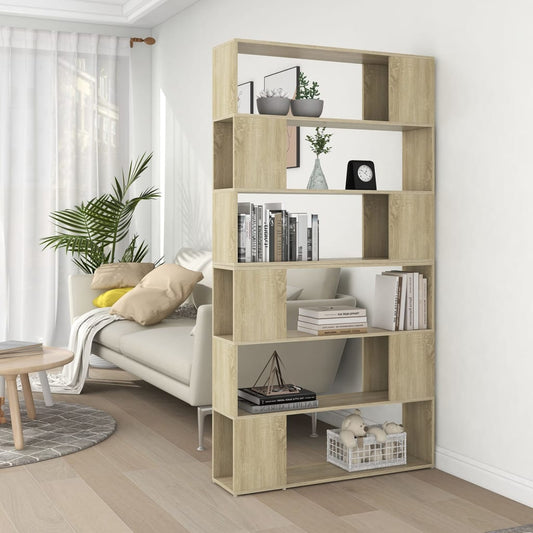 Book Cabinet Room Divider Sonoma Oak 100x24x188 cm - OLBRIT