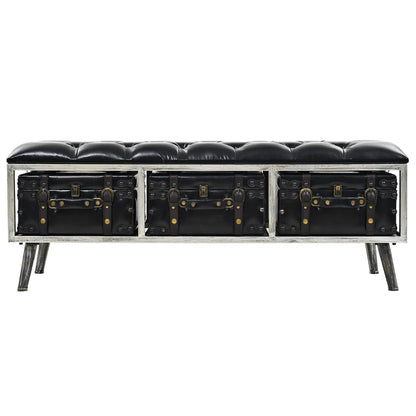 Storage Bench 110 cm Black Artificial Leather - OLBRIT
