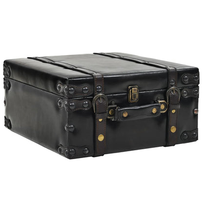 Storage Bench 110 cm Black Artificial Leather - OLBRIT