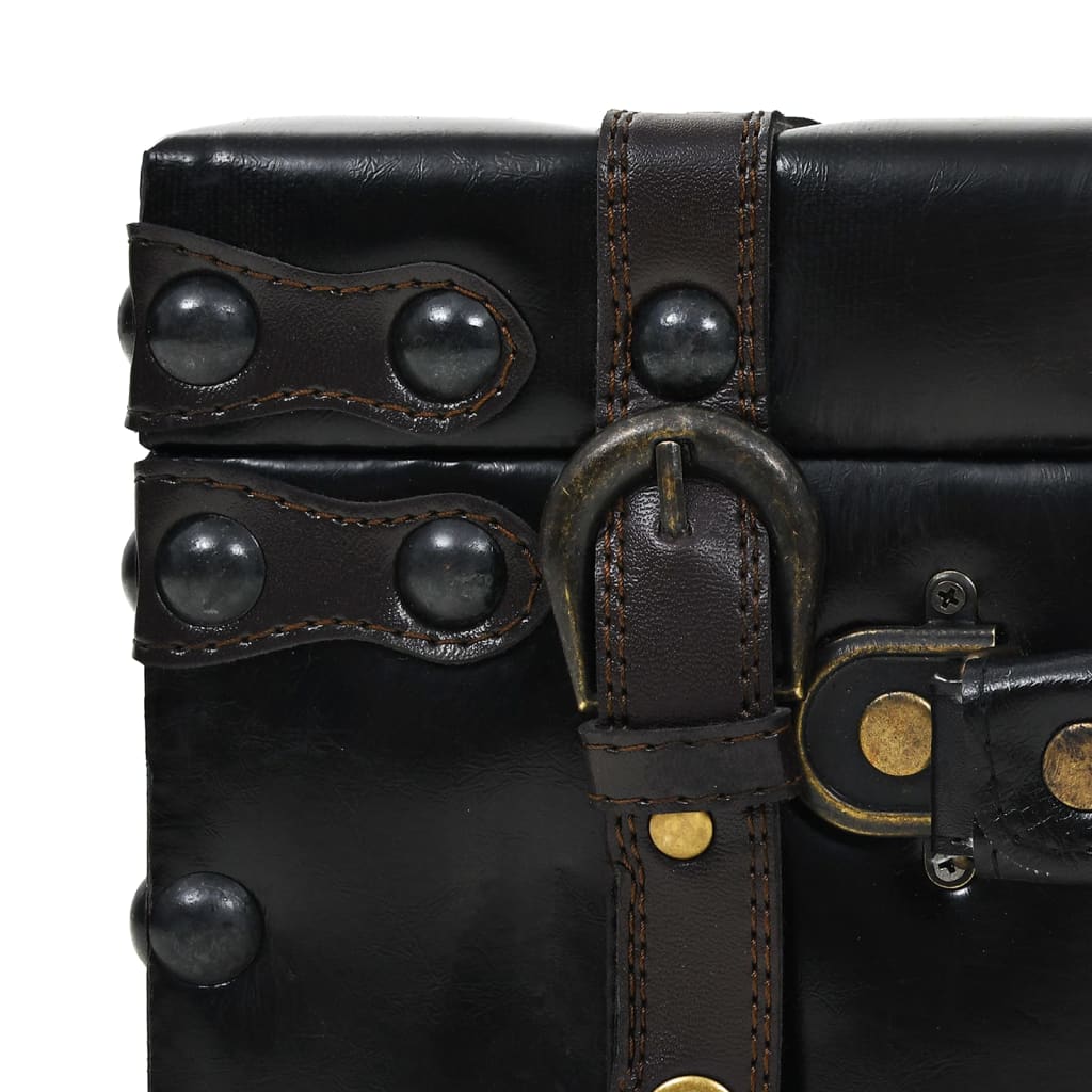 Storage Bench 110 cm Black Artificial Leather - OLBRIT