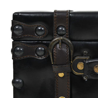 Storage Bench 110 cm Black Artificial Leather - OLBRIT