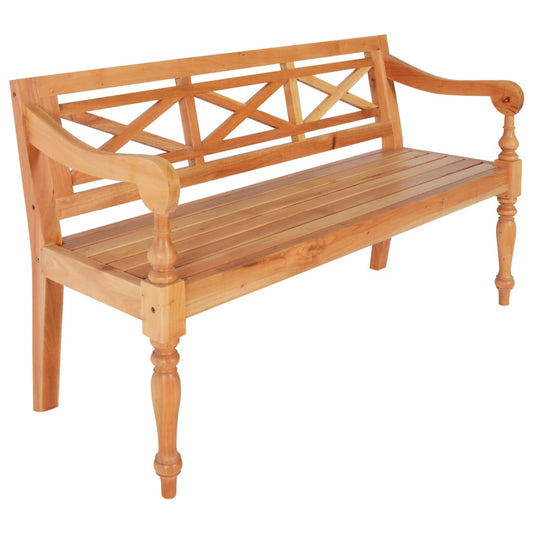 Batavia Bench 123 cm Solid Mahogany Wood Light Brown - OLBRIT