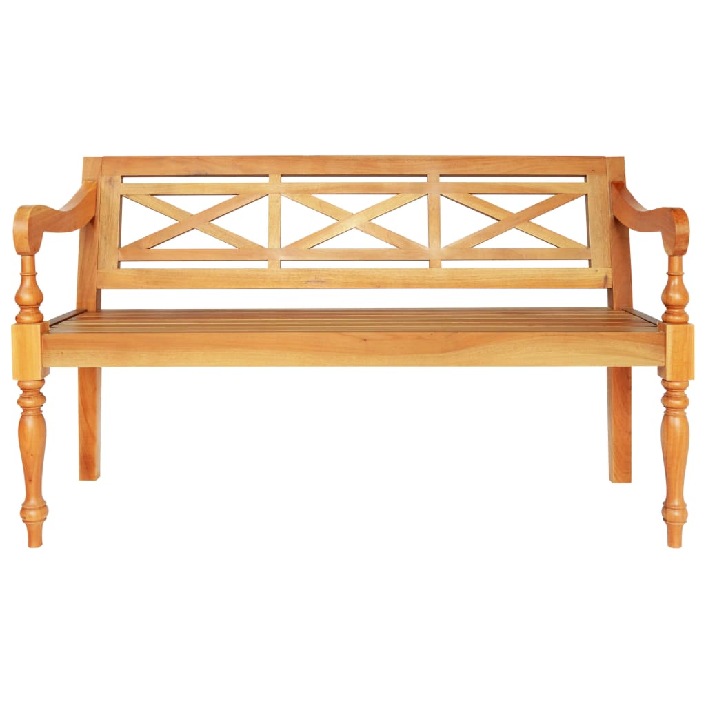 Batavia Bench 123 cm Solid Mahogany Wood Light Brown - OLBRIT