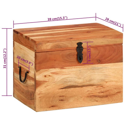 Storage Box 39x28x31 cm Solid Wood Acacia - OLBRIT