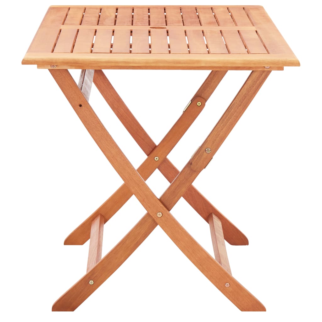 7 Piece Outdoor Dining Set Black Solid Eucalyptus Wood - OLBRIT