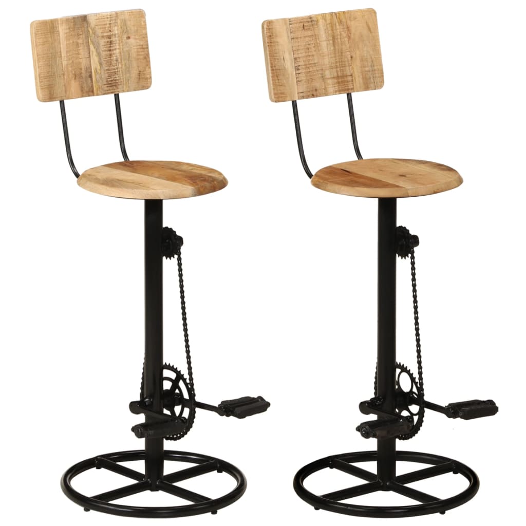 Bar Stools 2 pcs Solid Wood Mango - OLBRIT