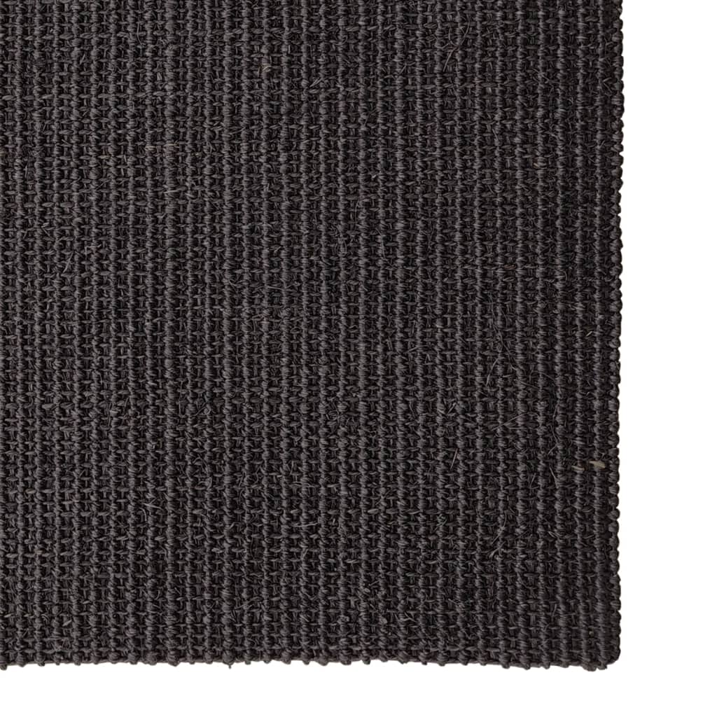 Rug Natural Sisal 66x250 cm Black - OLBRIT