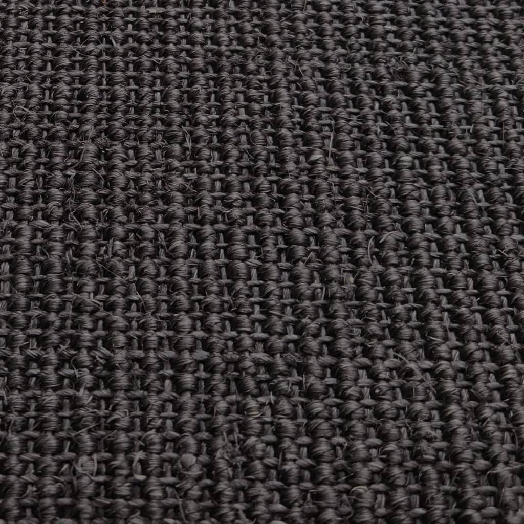 Rug Natural Sisal 66x250 cm Black - OLBRIT