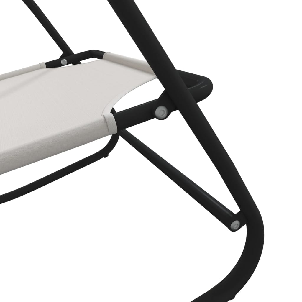 Rocking Sun Loungers 2 pcs Cream Steel and Textilene - OLBRIT