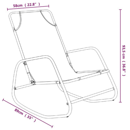 Rocking Sun Loungers 2 pcs Cream Steel and Textilene - OLBRIT