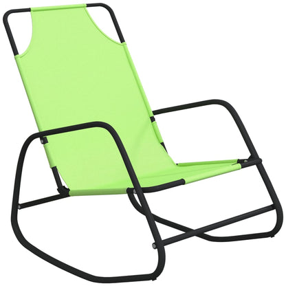 Rocking Sun Loungers 2 pcs Green Steel and Textilene - OLBRIT