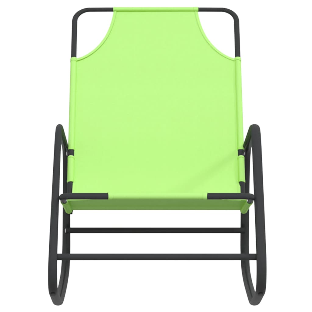 Rocking Sun Loungers 2 pcs Green Steel and Textilene - OLBRIT