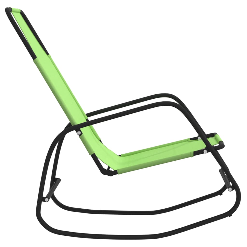 Rocking Sun Loungers 2 pcs Green Steel and Textilene - OLBRIT