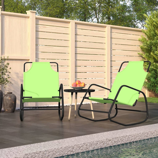 Rocking Sun Loungers 2 pcs Green Steel and Textilene - OLBRIT