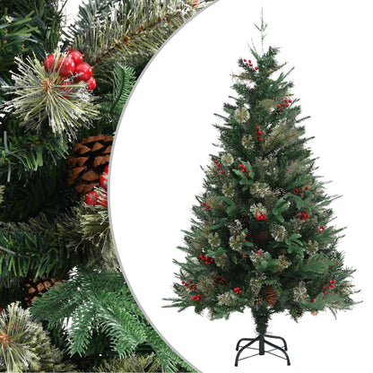 Christmas Tree with Pine Cones Green 150 cm PVC & PE - OLBRIT