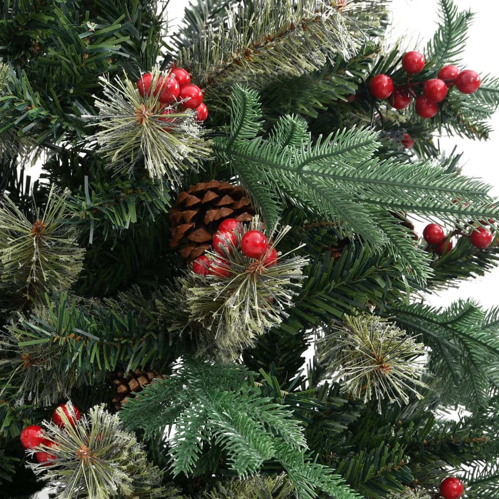 Christmas Tree with Pine Cones Green 150 cm PVC & PE - OLBRIT