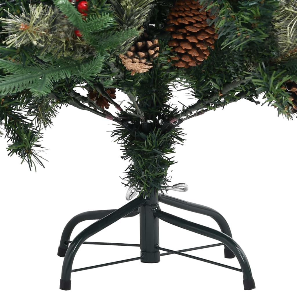 Christmas Tree with Pine Cones Green 150 cm PVC & PE - OLBRIT