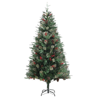 Christmas Tree with Pine Cones Green 225 cm PVC & PE - OLBRIT