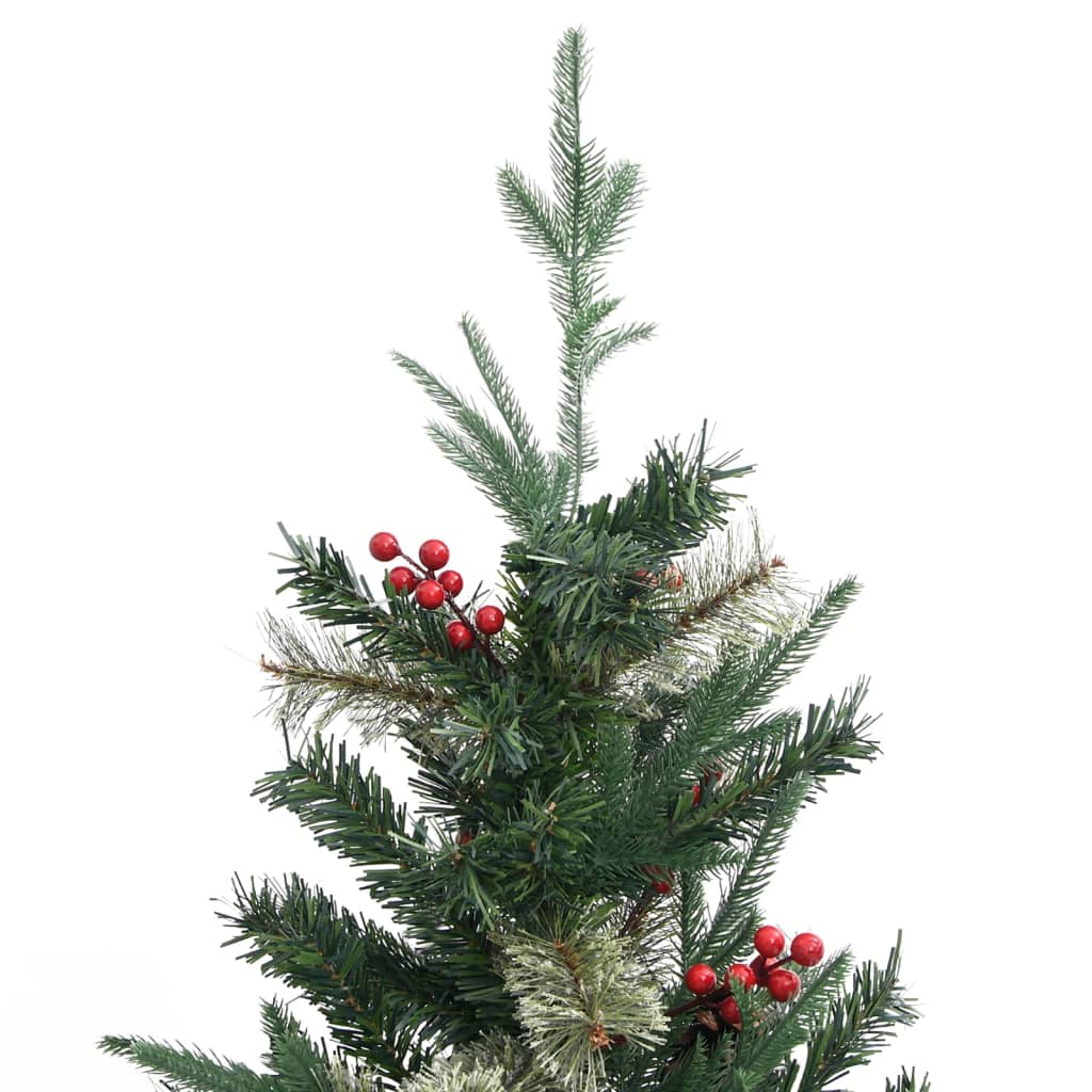 Christmas Tree with Pine Cones Green 225 cm PVC & PE - OLBRIT