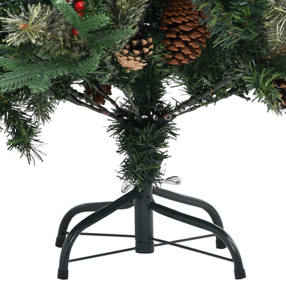 Christmas Tree with Pine Cones Green 225 cm PVC & PE - OLBRIT