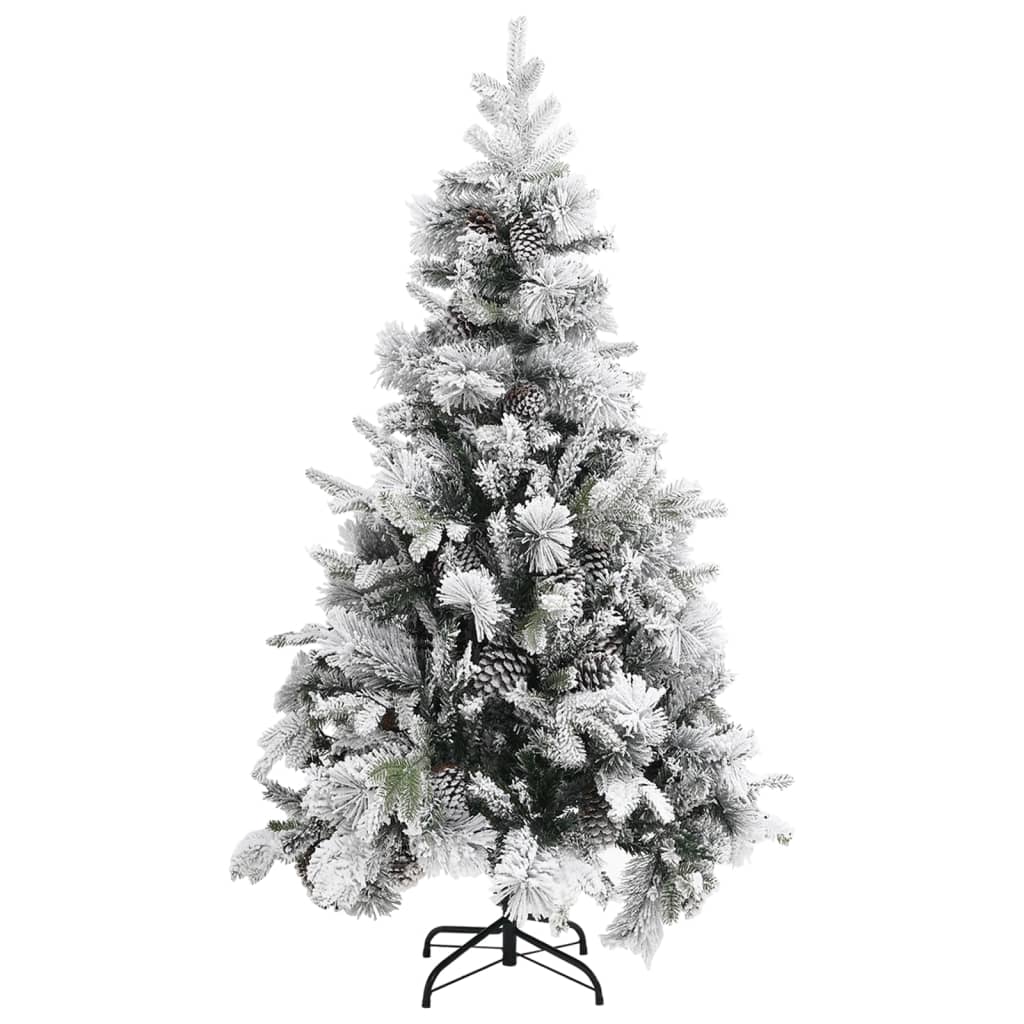 Christmas Tree with Flocked Snow & Cones 195 cm PVC & PE - OLBRIT