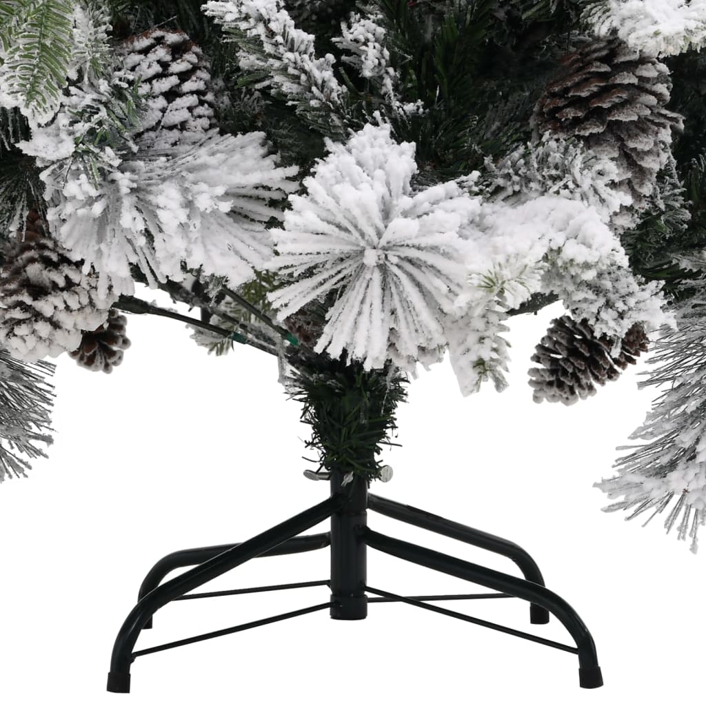 Christmas Tree with Flocked Snow & Cones 195 cm PVC & PE - OLBRIT