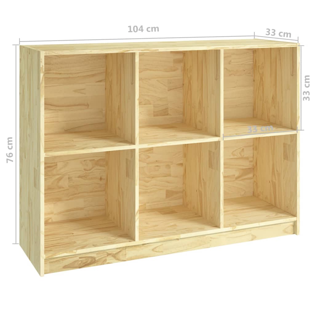 Book Cabinet 104x33x76 cm Solid Pinewood - OLBRIT