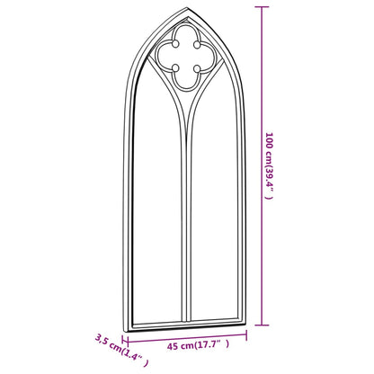 Mirror Black 100x45 cm Iron for Indoor Use - OLBRIT