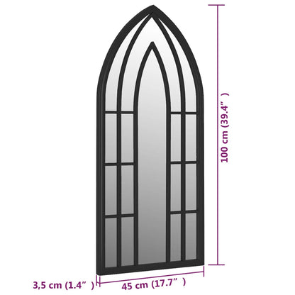 Mirror Black 100x45 cm Iron for Indoor Use - OLBRIT