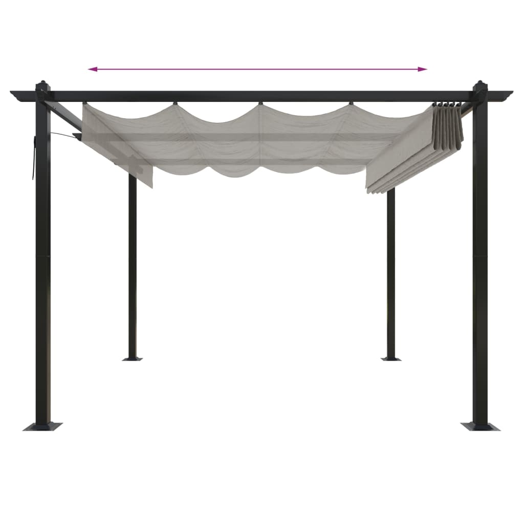 Garden Gazebo with Retractable Roof 3x3 m - OLBRIT