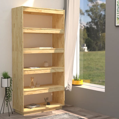 Book Cabinet/Room Divider 80x35x167 cm Solid Pinewood - OLBRIT