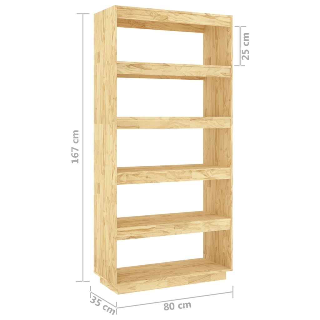 Book Cabinet/Room Divider 80x35x167 cm Solid Pinewood - OLBRIT